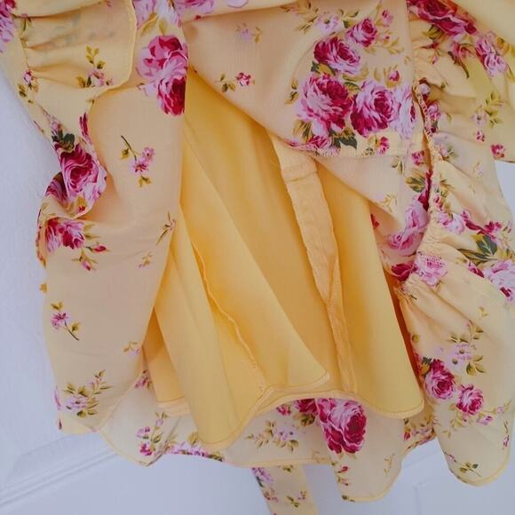 NWT Likely Quinn Snapdragon Floral Mini Dress Puff Sleeve Sweetheart S - Picture 8 of 10